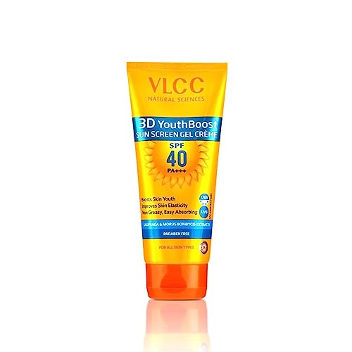 VLCC 3D Youth Boost SPF 40 +++ Sunscreen Gel Crème-100g- Broad spectrum Sunscreen for Skin Elasticity, Firmness & reduced Skin Pigmentation.