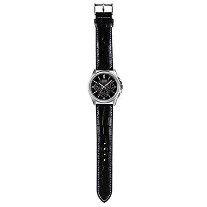 Casio Analog Multi Dial Mens Watch Black Dial Black Colored Strap Leather Material