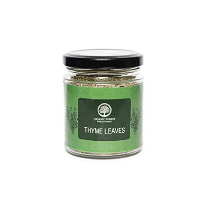 Organic Forest Organic Pure Fresh Herbs Dried Thyme Leaves Glass Jar Containers Package of 30 gm