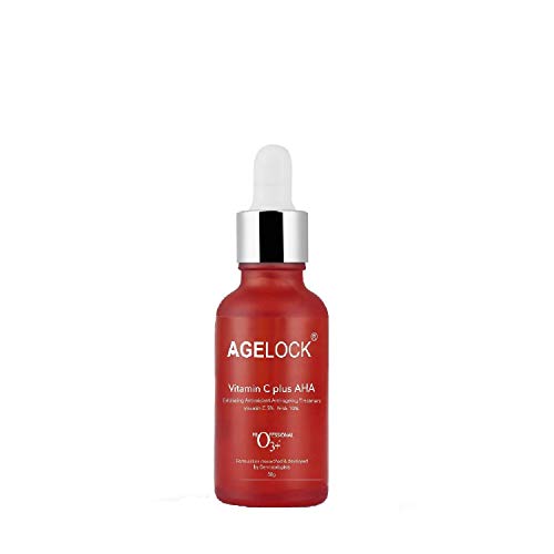 O3+ Agelock Vitamin C AHA Serum for Face Exfoliating, Antioxidant, Anti-ageing, Blemish-free & Youthful Skin, 30g