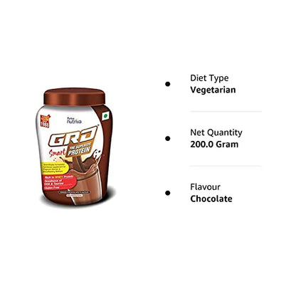 GRD Smart Chocolate Flavoured Superior Whey protein powder with DHA & Taurine, 200g