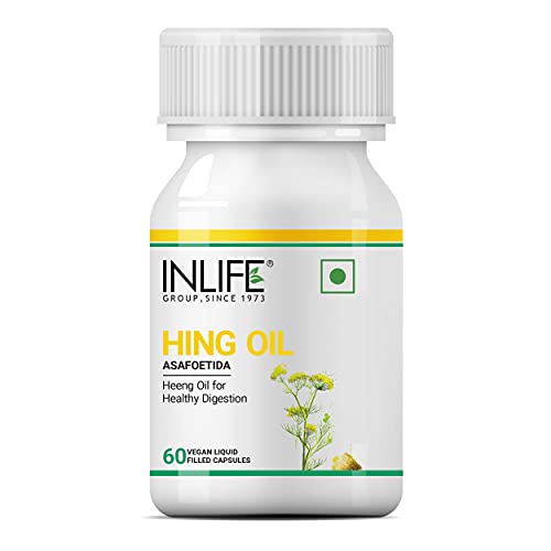 INLIFE Hing Oil Capsule (Asafoetida) Digestion Support, Irritable Bowel Syndrome Supplement, 15mg - 60 Veg Capsules