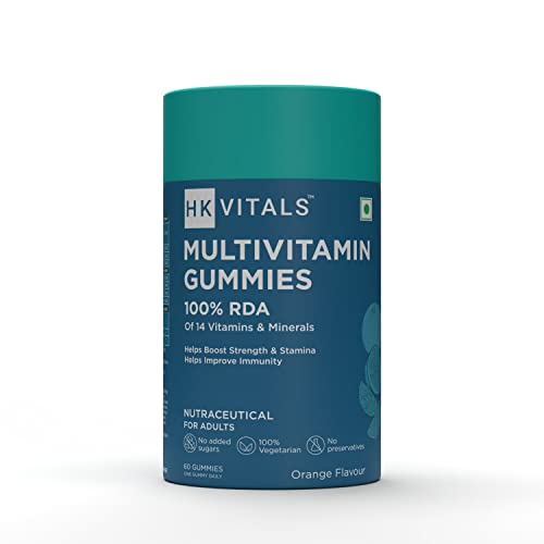 HealthKart HK Vitals Multivitamin Gummies (Orange, 60 Days Pack), Multivitamin for Men & Women, Boosts Energy, Supports Joint Health