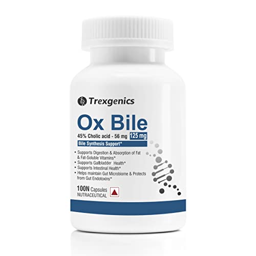 Trexgenics BILE EXTRACT 45% CHOLIC ACID Bile Synthesis Support (100 Capsules) (Pack of 1)
