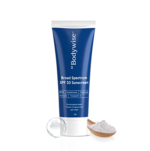 Be Bodywise Sunscreen SPF 30 | Ultra Lightweight, No White Cast, Broad Spectrum, & Acne Safe| For Men & Women | 50 mL