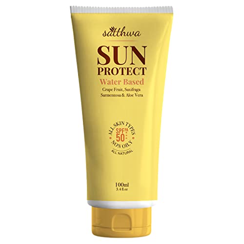Satthwa Sun Protect SPF 50 - Water Based Sunscreen, Non Oily with Grapefruit & Aloevera (100ml)