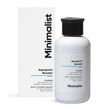 Minimalist 5% Aquaporin Booster | Face Wash For Dry Skin with Hyaluronic Acid | For Women & Men (100 ml)