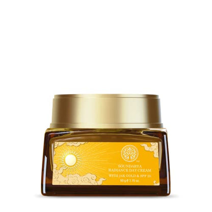 Forest Essentials Soundarya Radiance Cream With 24K Gold & SPF 25 | Anti-Aging, Moisturizing Cream | Ayurvedic Face Cream | 50g
