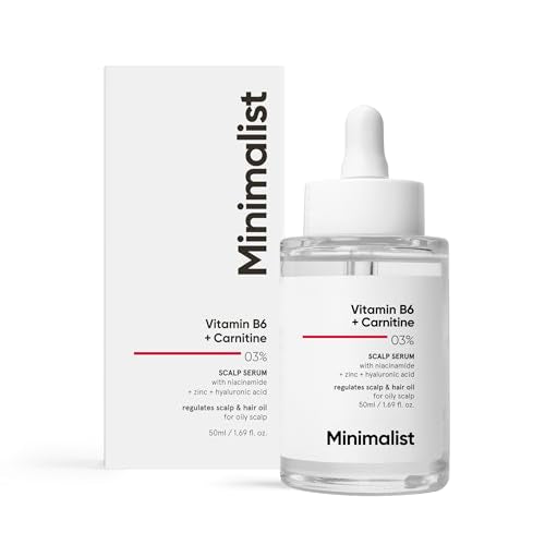 Minimalist Vitamin B6 + Carnitine 03% Scalp Hair Serum for Sebum & Oil control with Niacinamide, Zinc, and Hyaluronic acid