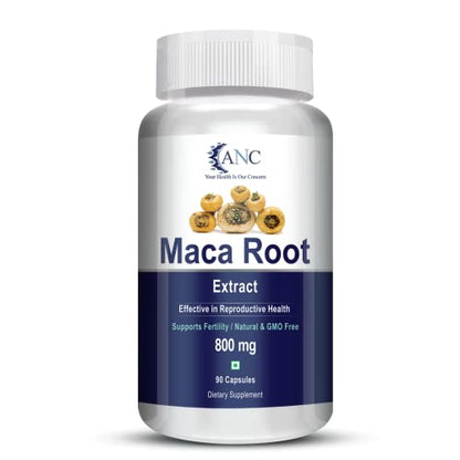 ANC Maca Root Extract 800mg For Reproductive Growth Improves Energy And Stamina Good For Men And Women 90 Capsules Pack of 4