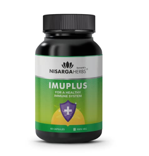 Nisarga Herbs, Imuplus, Immunity Booster Supplement for Adults, 100% Organic, Ayurvedic & Natural, Rich Antioxidant, 60 Capsules