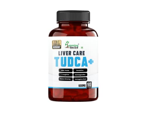 Humming Herbs Liver Care Tudca+ 7 In 1 Formula Blend Of Tudca, L-Arginine, Milk Thistle, Dandelion, , Panax Ginseng, Astragalus Root-90 Cap, Pack Of 1