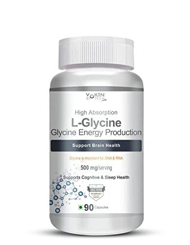 Vokin Biotech L- Glycine Energy Production - Support Cognitive and Sleep Health- 500mg- (90 Capsules)