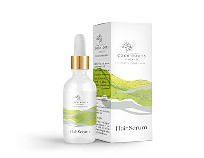 Coco Roots Organic Hair serum for dry frizzy hair made with Argan oil and Vitamin-E oil