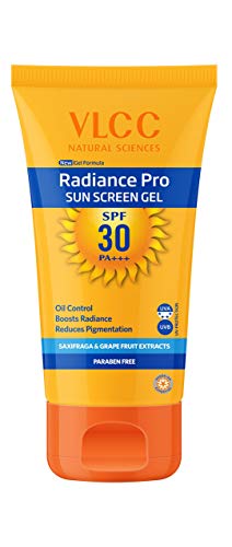 VLCC Radiance Pro SPF 30 PA+++ Sun Screen Gel - 50 g - Brightening Sunscreen.UVA & UVB Protection | en for anti-pigmentation | Sun Protection Filters.