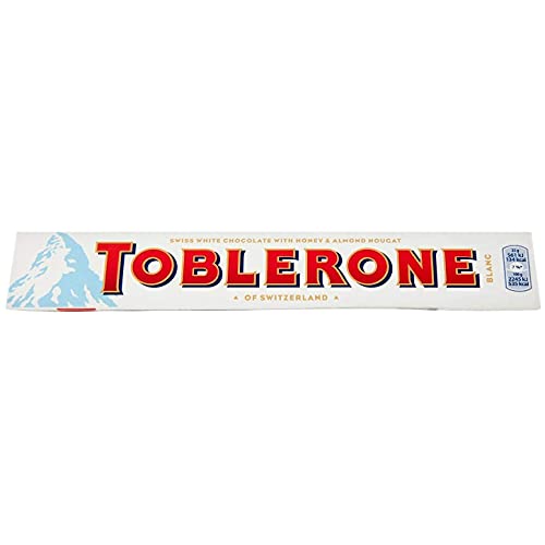 Toblerone of Switzerland White Chocolate with Honey and Almond Nougat - 5 Pack, 5 X 100 g