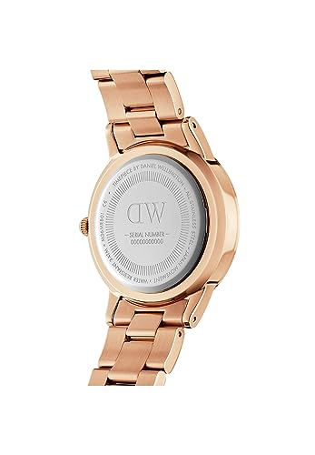 Daniel Wellington Iconic Link Amber Rose Gold Strap Brown Dial Men's Watch (40mm)