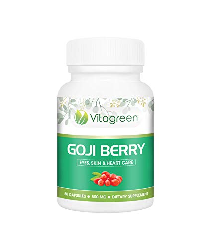 Goji Berry - Pure Natural - 500 mg, 60 Capsules Pack (Pack of 1)