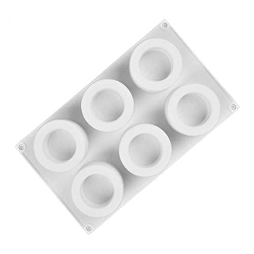 UG LAND INDIA 6 Holes 3D Round Mousse Mold Small Cake Candle Dessert Pudding Cup Silicone Mold