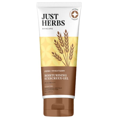 Just Herbs SPF 35+ Nosun Sunscreen Gel, Lightweight, Broad Spectrum PA 35++++ with Jojoba & Wheatger All Skin Type for Men & Women- Paraben Free- 50ml