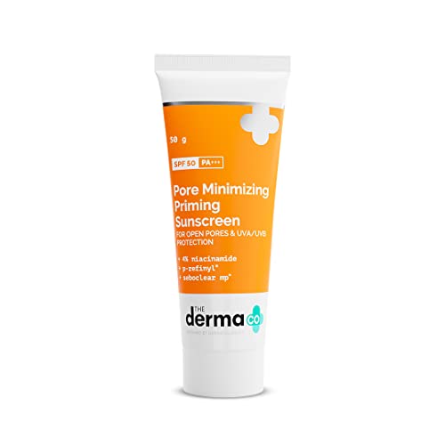 The Derma Co Pore Minimizing Priming Sunscreen with SPF 50 & PA+++ For Open Pores & UVA/UVB Protection - 50g