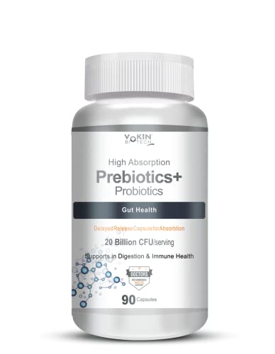 Vokin Biotech Prebiotics + Probiotics 20 Billion Cfu Supplement (90 capsules)