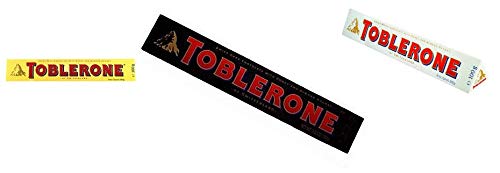 Toblerone Combo Pack of 1 Milk + White + Dark Chocolate Bar 100g