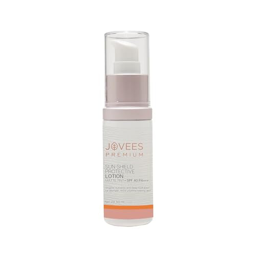 Jovees Premium Sun Shield Protective Lotion SPF 40 | Broad Spectrum PA+++ | Matte Tint | Infused with Organic Extracts | Lightweight and Oil Free 50ml