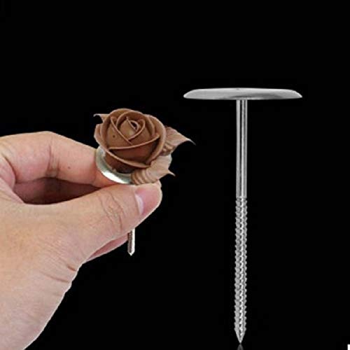 2pcs Cake Decorating Nails Stainless Steel Piping Nail 3D Rose Flower Maker Piping Bottom Tray Ice Cream Flowers Cake Decoration Tool
