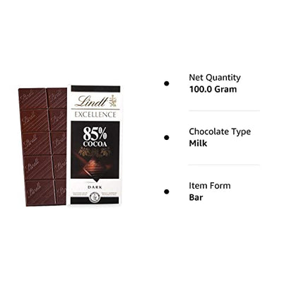 Lindt 100g 85% Cocoa Dark Chocolate
