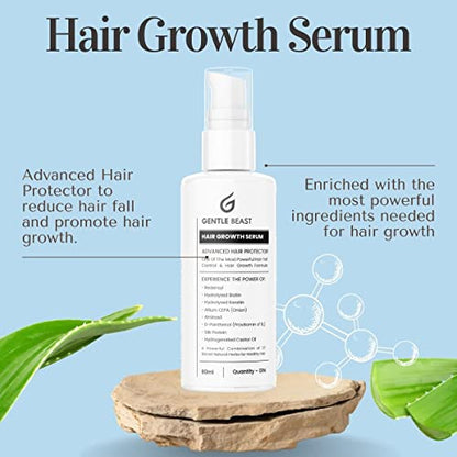 GENTLE BEAST Hair Growth Serum With Biotin, Aminexil, Redensyl, Keratin, Onion For Advanced Hair Prond Boost Hair Growth -Sls & Paraben Free, 90 Grams