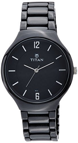 Titan Ceramic Analog Black Dial Men's Watch-NL90014KC01