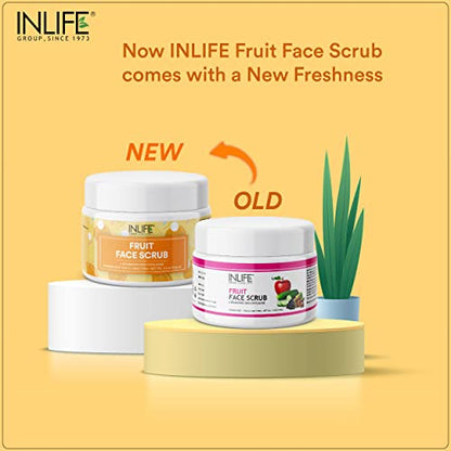 INLIFE Fruit Face Scrub for Men and Women for Facial Body Paraben Free - 100 grams.