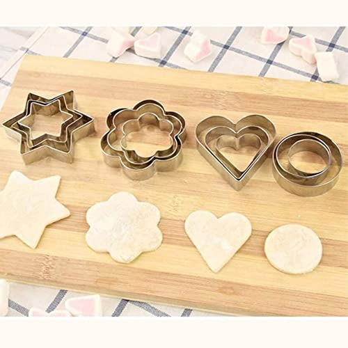 SYGA 12 Pieces Cookie Cutter Stainless Steel Cookie Cutter with Different Shape