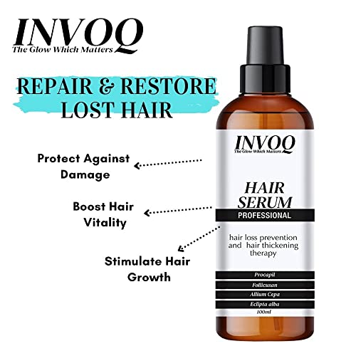 INVOQ Hair Growth Serum for Hair, with Actives 25% | Procapil, Folicusan, Redensyl For Hair Growth & Hair Fall Control for Men and Women