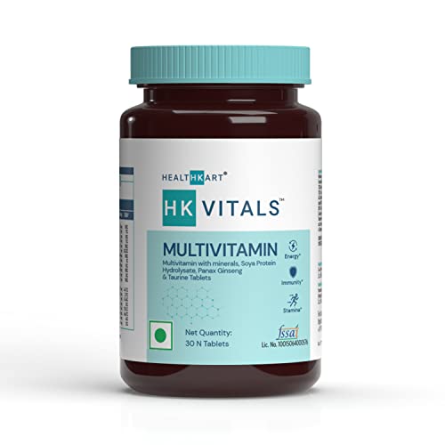 HealthKart HK Vitals Multivitamin for Men and Women, 30 Multivitamin Tablets, with Zinc, Vitamin C, Vitamin D3 and Ginseng Extract