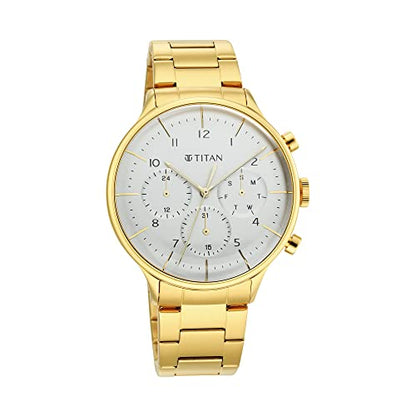 Titan Analog Gold Dial Men's Watch-90102YM01