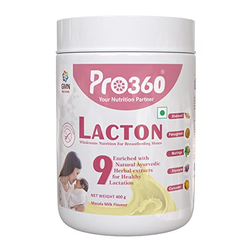 Pro360 Lacton for Breastfeeding and Lactating Mothers Milk Supplement Powder - Lactation Booster - Masala Milk Flavor, 400g