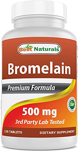 Best Naturals Bromelain Proteolytic Digestive Enzymes Supplements, 500 mg, 120 Tablets