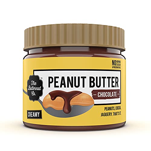 The Butternut Co. Chocolate Peanut Butter | Chocolate Flavour Peanut Butter with High Protein | Gluten-Free & Vegan (340 gm)