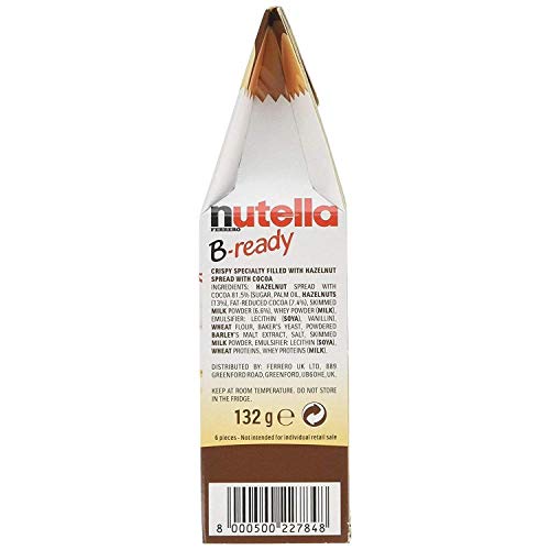 Nutella B-Ready Wafer, 6 X 22 g
