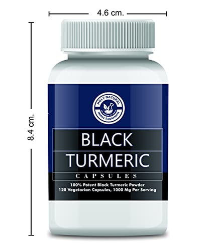 Black Turmeric Capsules - 120 Capsules | 100% Potent Black Turmeric Powder Use | 500 GM Per Capsules | 100% Pure and Natural Capsules