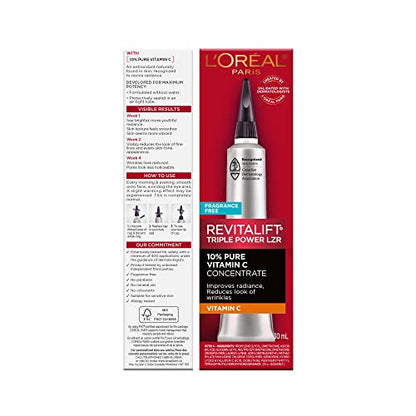 L'Oreal Paris Revitalift Derm Intensives Vitamin C Serum For Radiant & Brighter Skin, Even Skin Tone & Visibly Reduced Wrinkles, 30ml