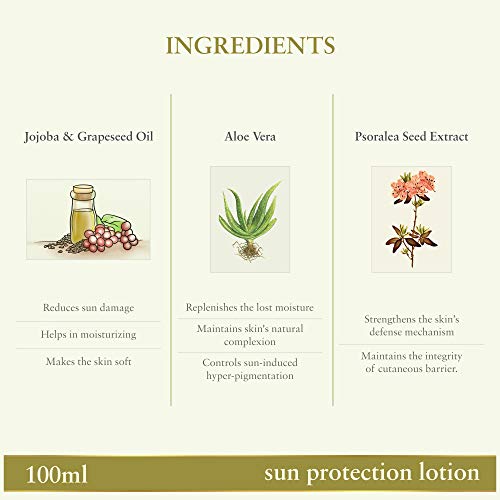 Just Herbs Natural & Organic Aloe Vera Sunscreen Moisturizing Lotion for Normal and Dry Skin for Men & Women (100 ml)