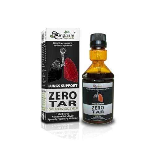 Hindrishi Ayurveda Zero Tar Syrup for Lungs Detox - Removes Tar from Lungs and Liver Set of 3