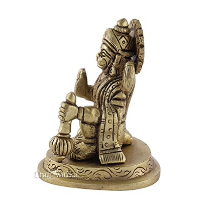 Collectible India Lord Hanuman Statue Religious Strength God Sculpture Figurine - Bajrangbali Murti for Puja Ghar (Size 7cm x 5cm)