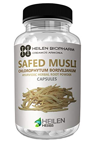 Heilen Biopharm Safed Musli Capsules - 500 mg X 180 Per Bottle I Pack of 1(Chlorophytum Borivilianum) For Energy Boost