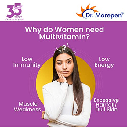 Multivitamins For Women With Calcium & Herbal Extracts | Vit-D, Biotin, Fe, Cu, Iodine, Mg, Zn, Green Tea, Pomegranate - 60 Veg Tab