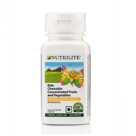 Amway Nutrilite Kids Chewable Concentrated Fruits & Vegetables - 60N Tablets,Pack of 1