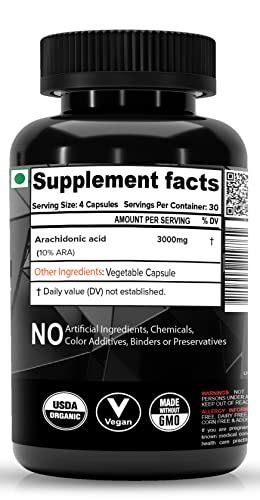 NutriJa Arachidonic Acid (ARA) Supplement 3000mg (120 Capsules)